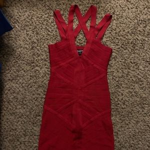 Bebe red bandage short dress